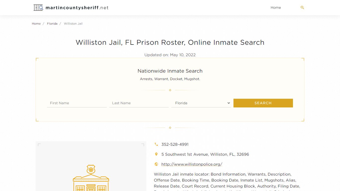 Williston Jail, FL Prison Roster, Online Inmate Search ...